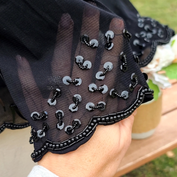 NWT beaded black top - Picture 8 of 8